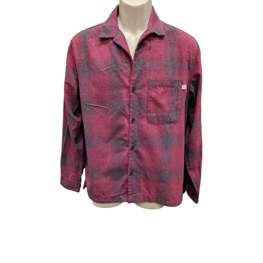Standard cloth S small mens SOFT Buffalo plaid red flannel long sleeve button up